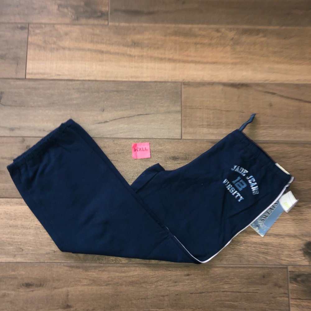 Jade Varsity Sweatpants w/ elastic cuff Navy NWT
